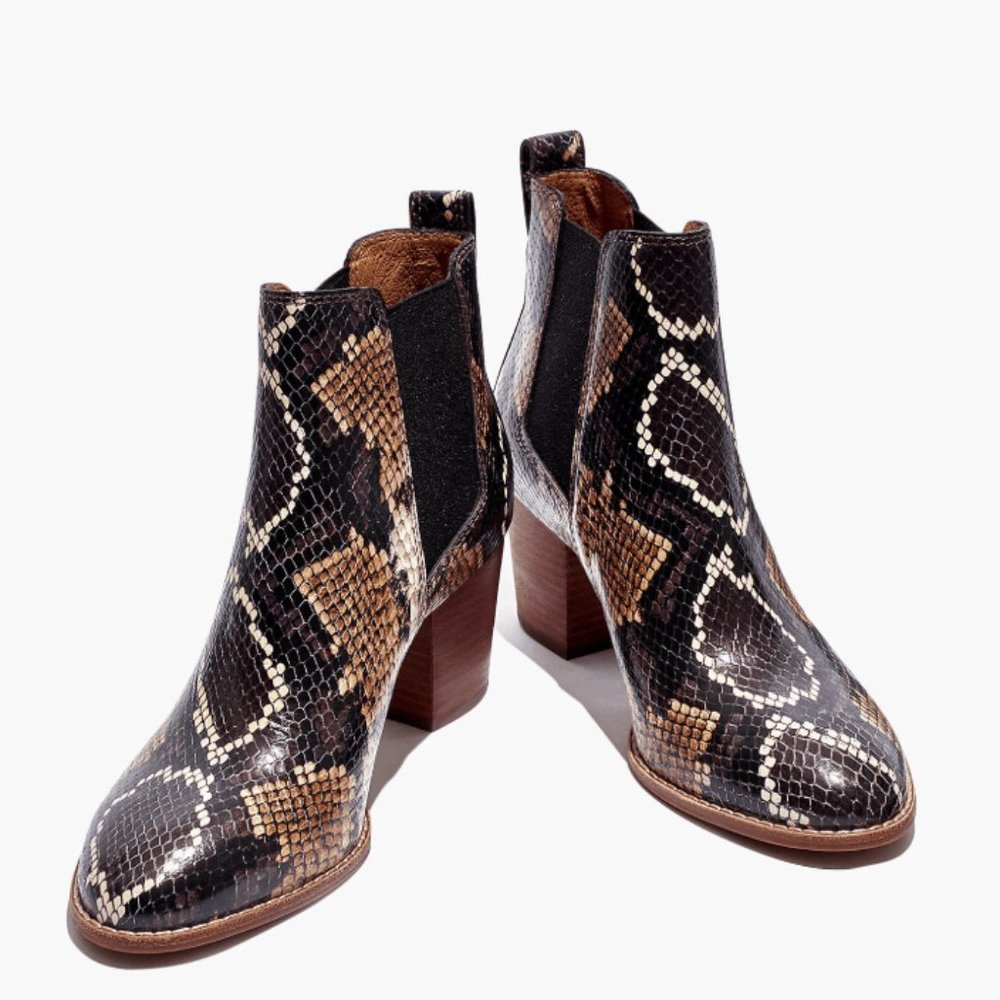 MADEWELL Snakeskin Boots THE REAGAN BOOT Size 7.5 BOOTIES Cowboy